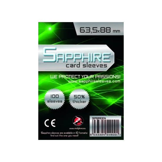 Sapphire: 100 Bustine Stardard (63.5 x 88 mm) (Green)