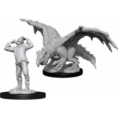 Dungeons & Dragons Nolzur`s Marvelous Unpainted Miniatures W11 Green Dragon Wyrmling & Afflicted Elf Main