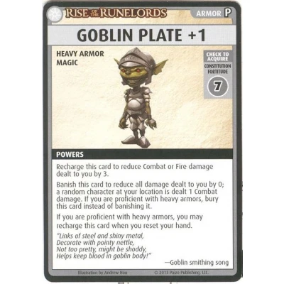 Pathfinder: Rise of the Runelords - Goblin Plate +1 Promo Card