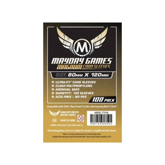 Mayday: 100 Bustine Magnum Gold per Dixit e Il Sesto Senso (80 x 120 mm) Size 3 (MDG7104) Main
