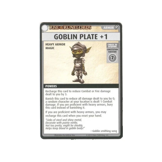 Pathfinder: Rise of the Runelords - Goblin Plate +1 Promo Card