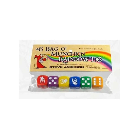 Munchkin: +6 Bag o' Munchkin Rainbow D6 Main