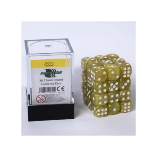 Dice Cube - Set 36 Dadi D6 12mm - Marbled Yellow Main