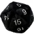 Jumbo D20 Novelty Dice Plush Black With Silver